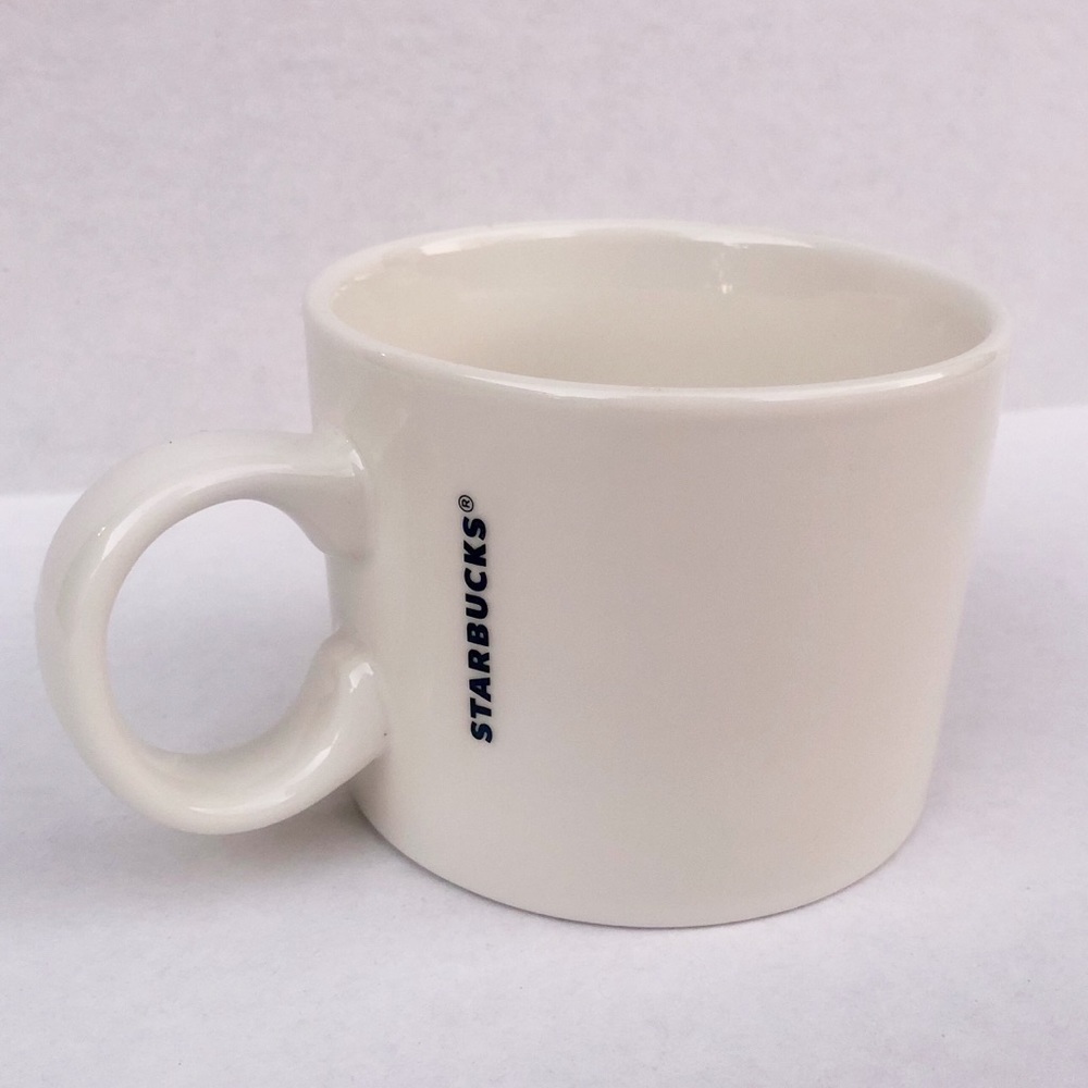 Starbucks Wide Mouth White Coffee Tea Cup Ceramic Handle Mug EUC 12 Oz.